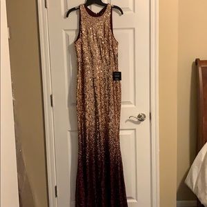 GORGEOUS ombré gold/maroon sequin dress ✨
